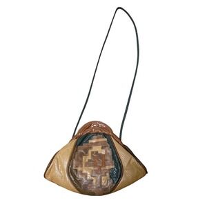 Vintage Samir Leather Patchwork Shoulder Bag Southwestern Boho Y2K